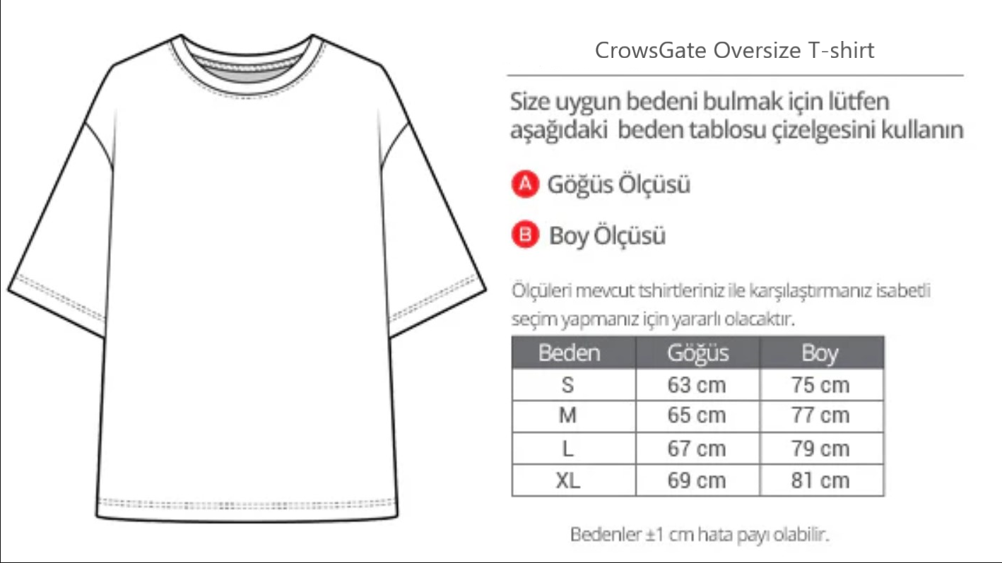 Çin Temalı Sırt Baskılı Oversize Tişört