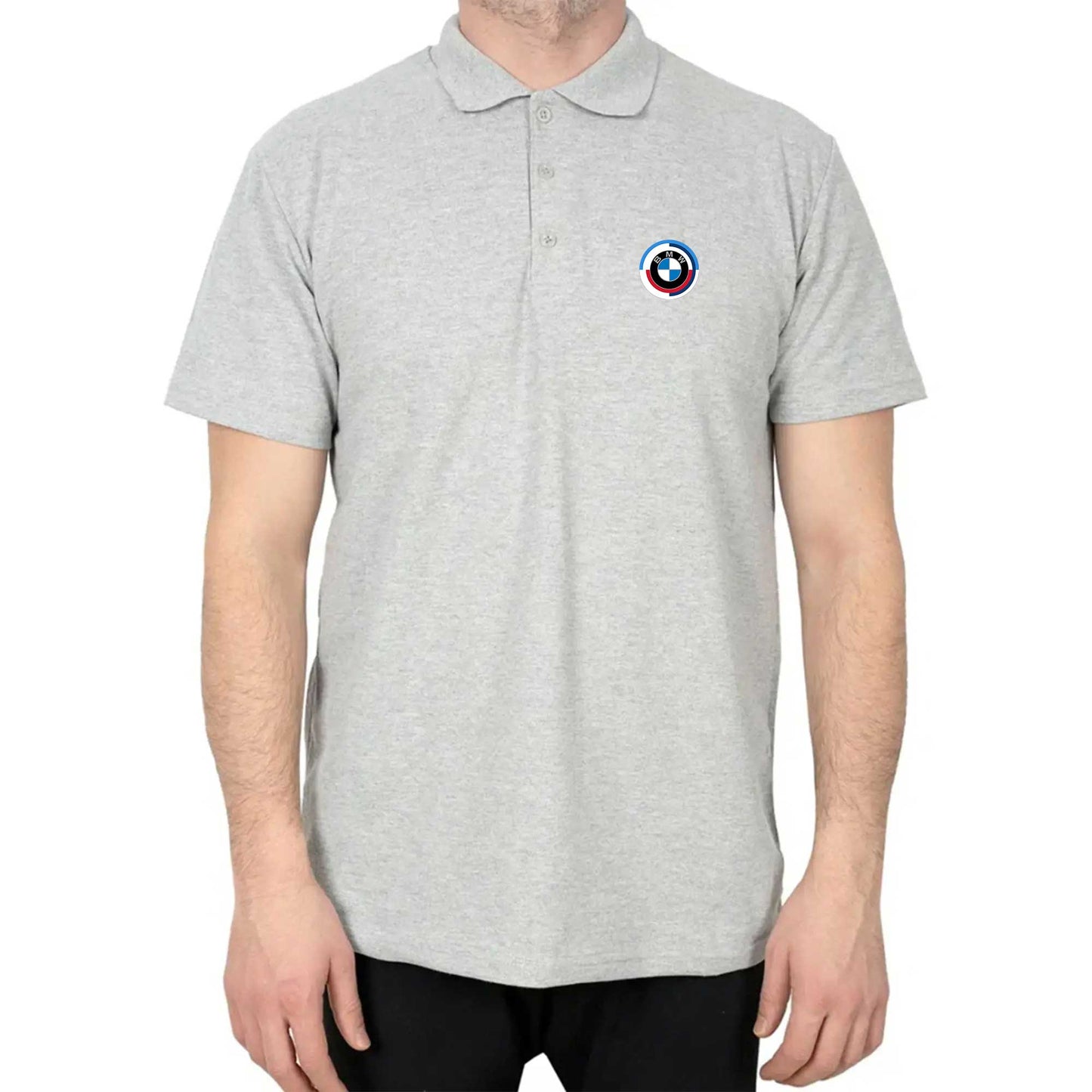 BMW New Logo 2023 Black Polo Yaka Renkli Tişört