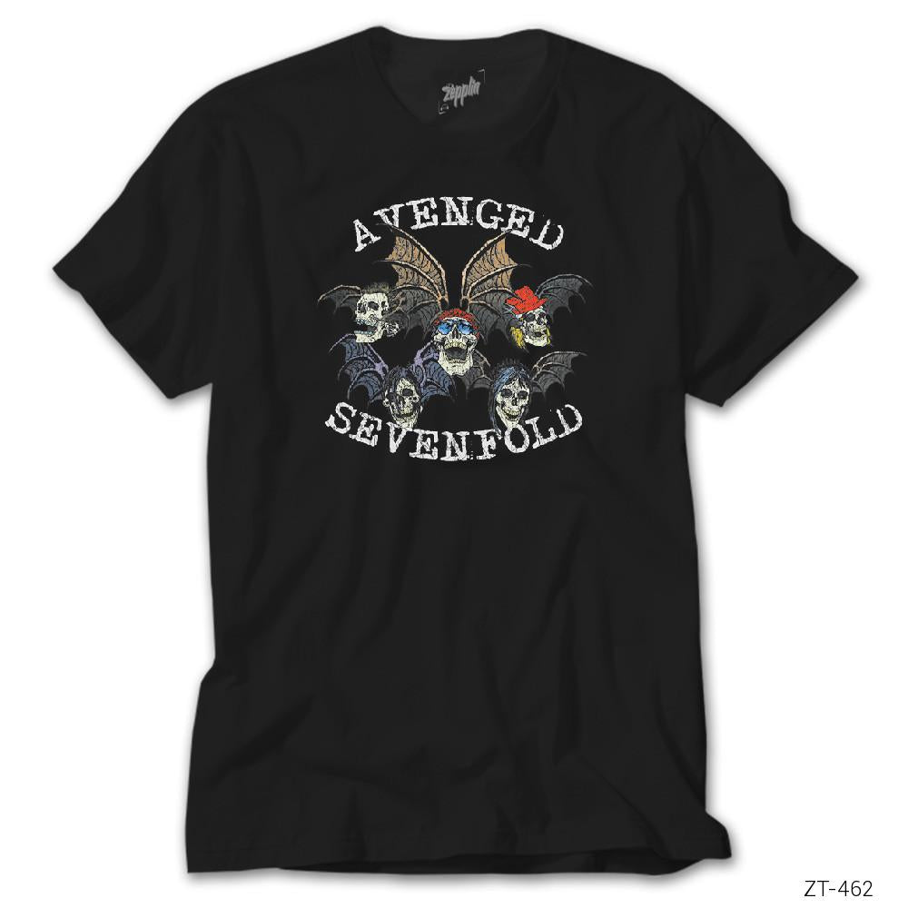 Crows Gate Avenged Sevenfold Skulls Siyah Tişört