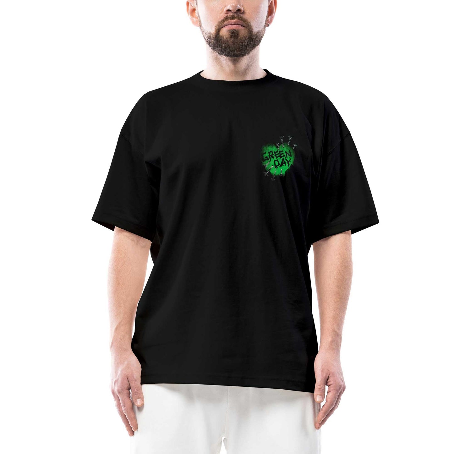 Green Day Green Hearth Oversize Siyah Tişört