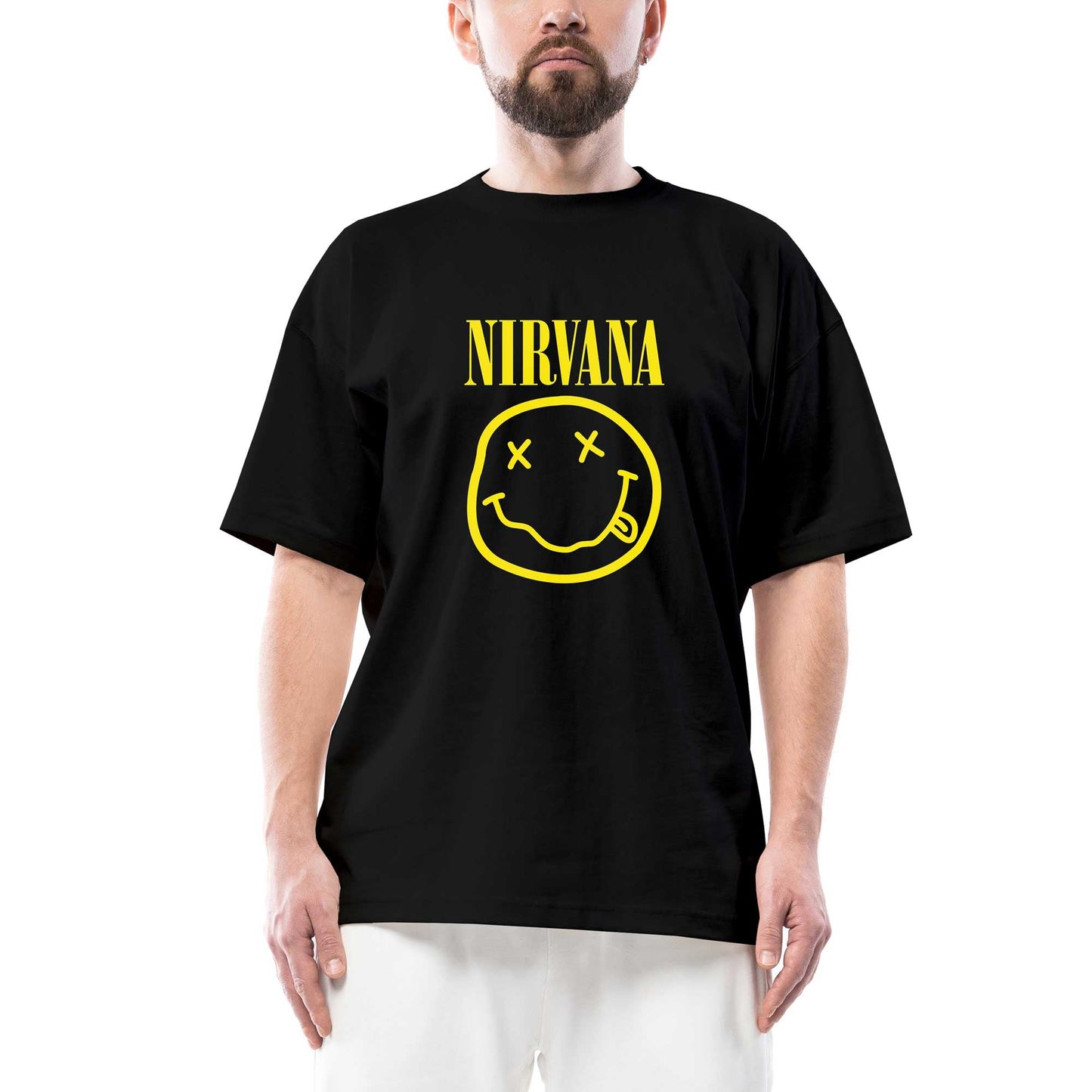 Nirvana Logo Oversize Siyah Tişört