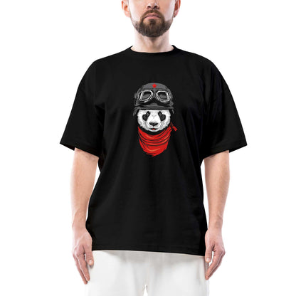Panda Pilot Oversize Siyah Tişört