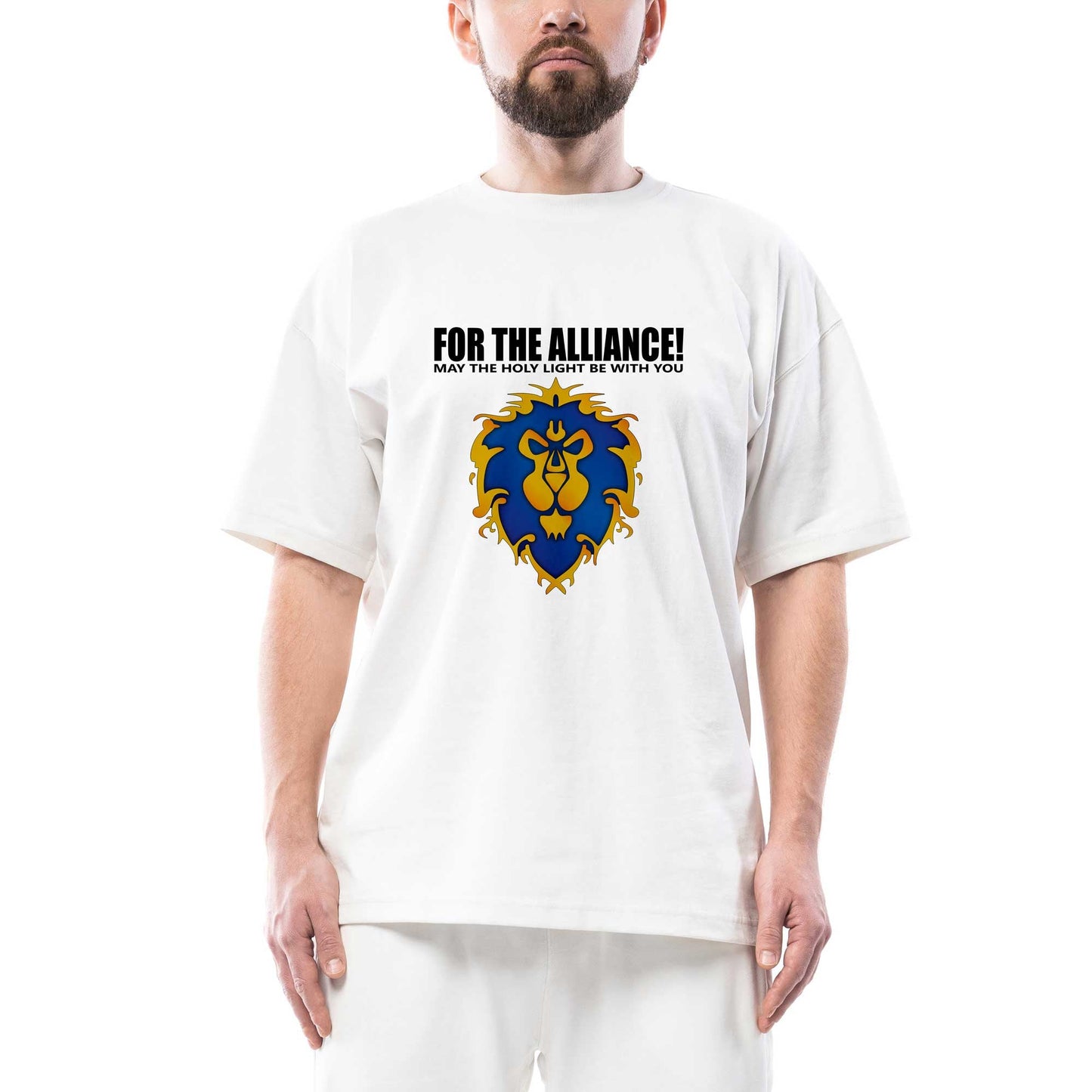 World of Warcraft Alliance Oversize Beyaz Tişört