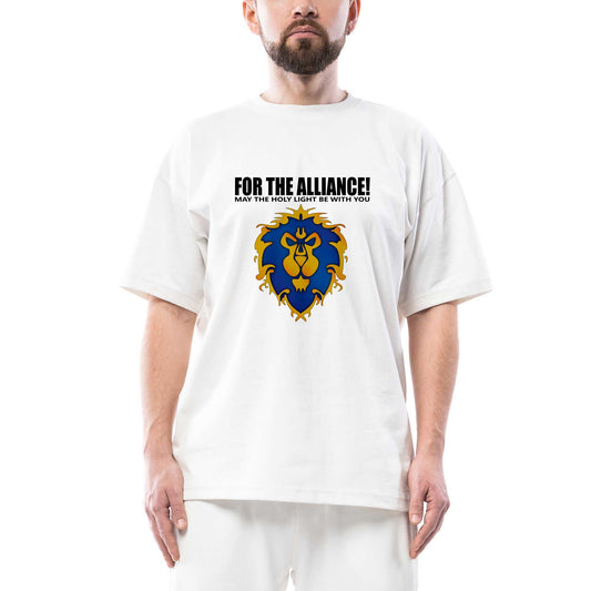 World of Warcraft Alliance Oversize Beyaz Tişört
