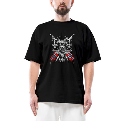 Mayhem Band Logo Oversize Siyah Tişört
