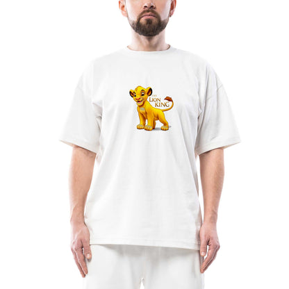 Aslan Kral Simba Oversize Beyaz Tişört