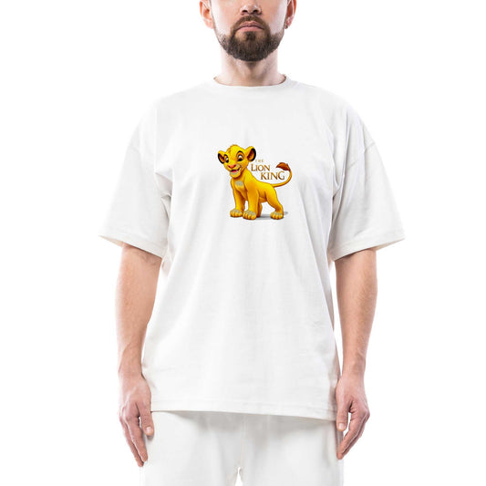 Aslan Kral Simba Oversize Beyaz Tişört