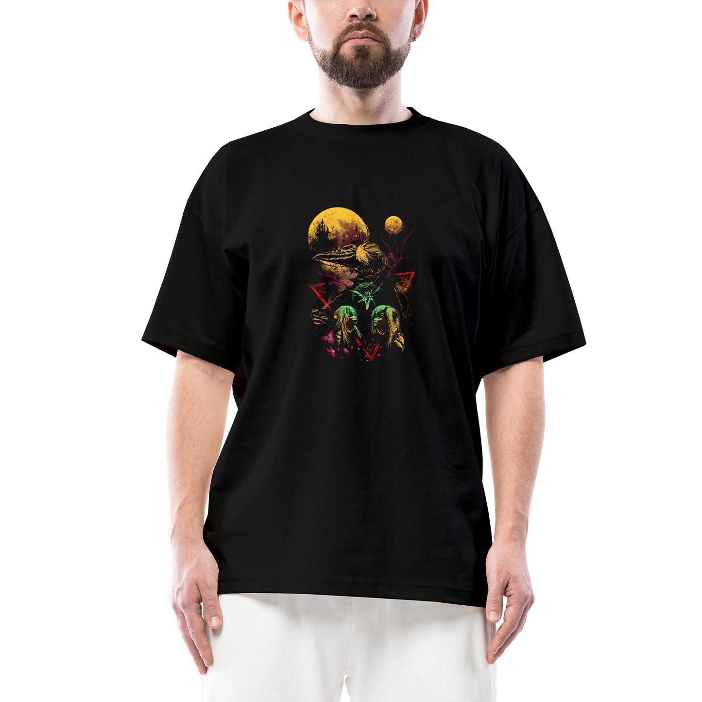 Dark Crystal Oversize Siyah Tişört