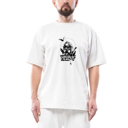 HellBoy Hunter Oversize Beyaz Tişört