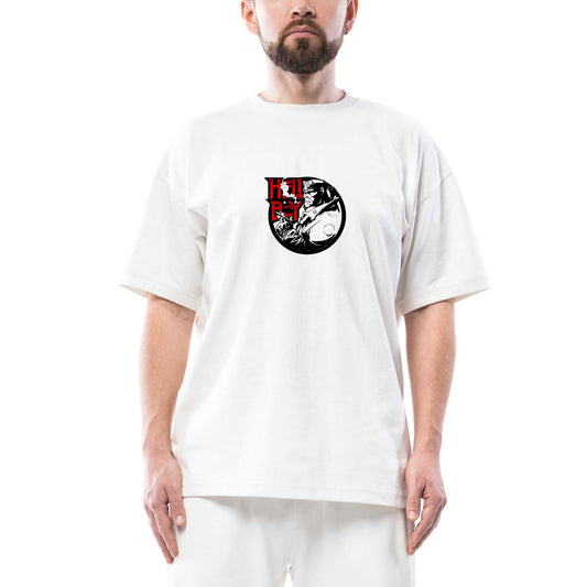 HellBoy Smoke Oversize Beyaz Tişört