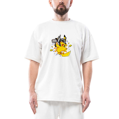 Pikachu Thor Oversize Beyaz Tişört