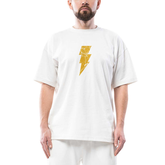 Shazam Logo Oversize Beyaz Tişört