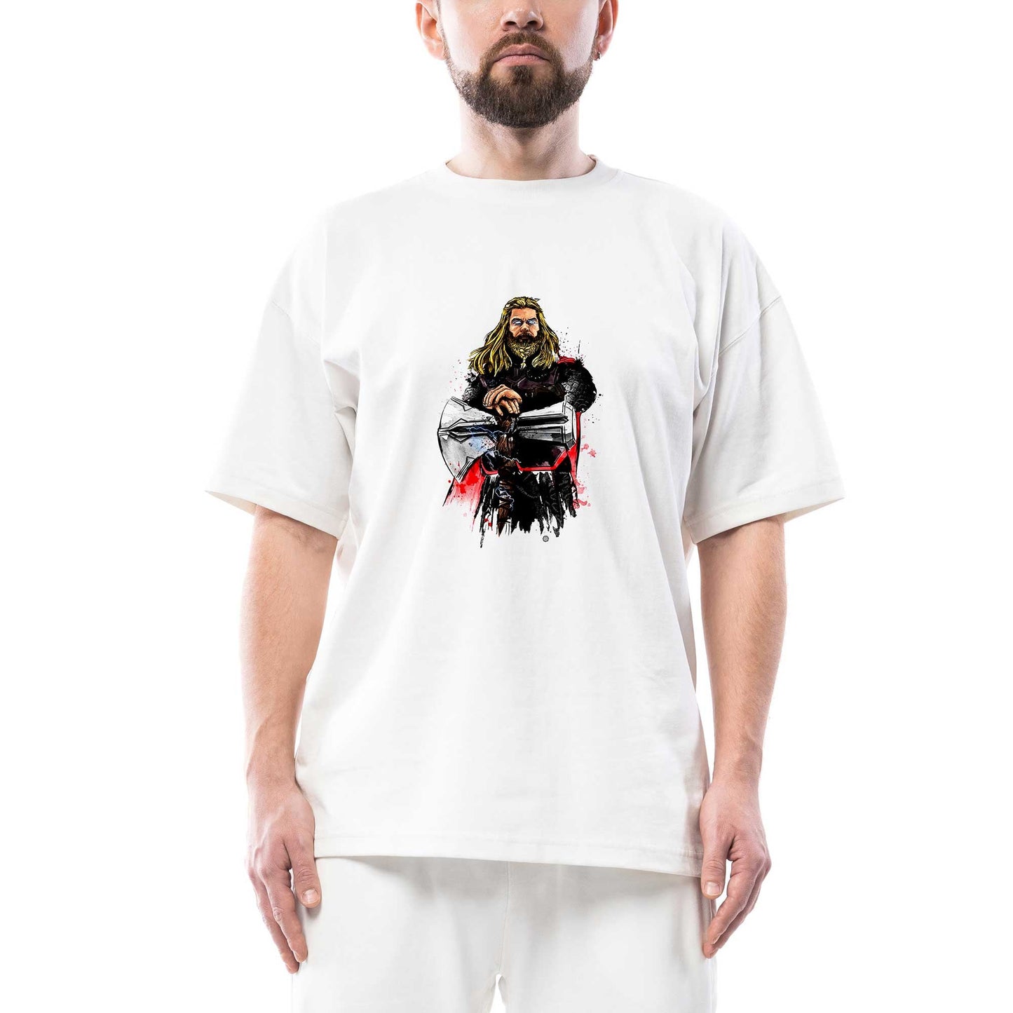 Thor And StormBreaker Oversize Beyaz Tişört