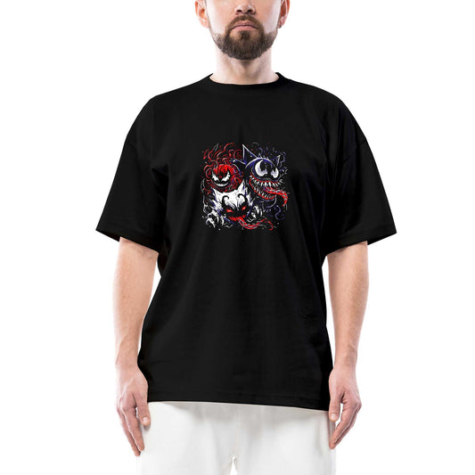 Venom Faces Oversize Siyah Tişört