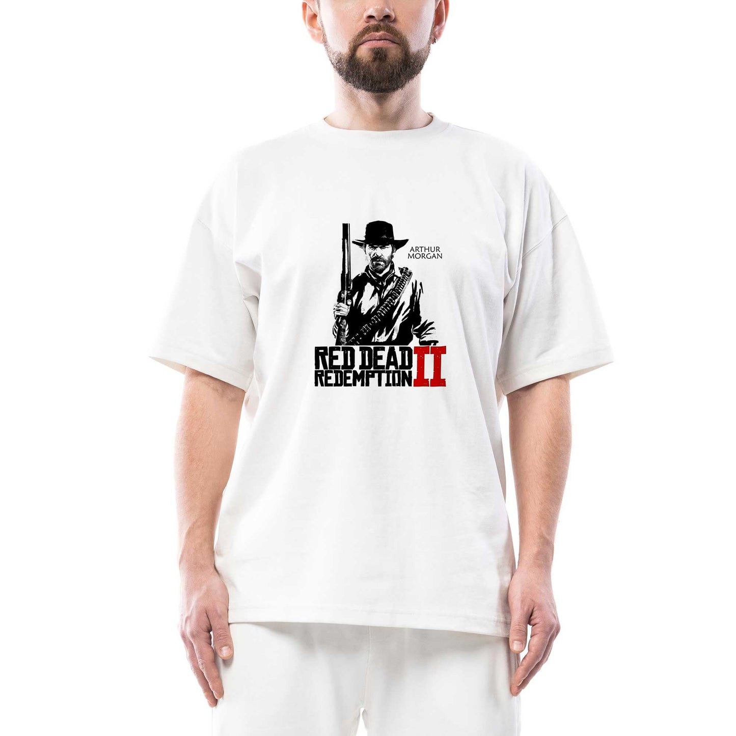 Red Dead Redemption 2 Oversize Beyaz Tişört