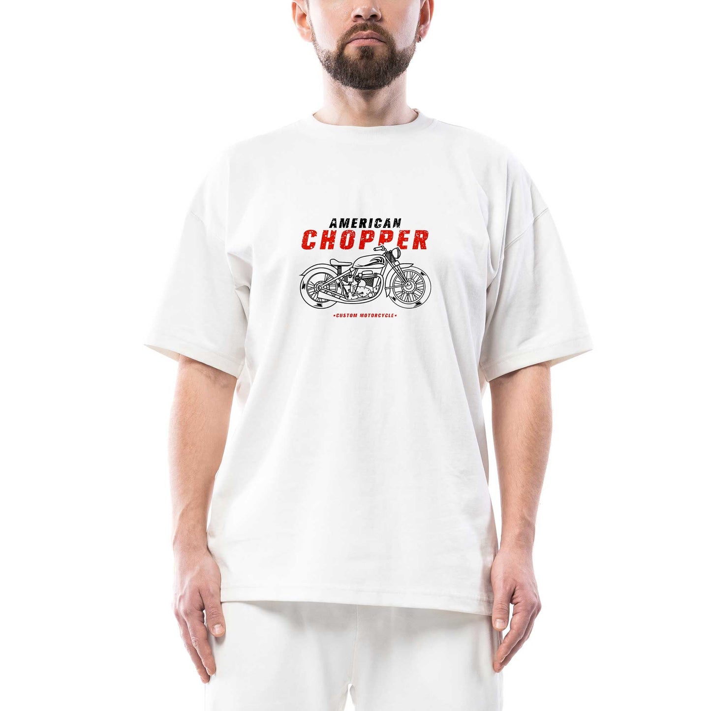 American Chopper Oversize Beyaz Tişört