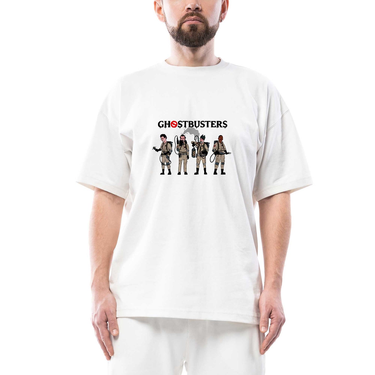 Ghostbusters Team Oversize Beyaz Tişört