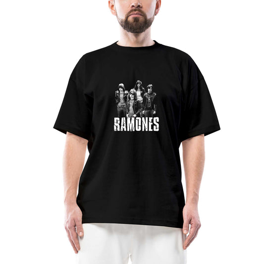 Ramones Band Oversize Siyah Tişört