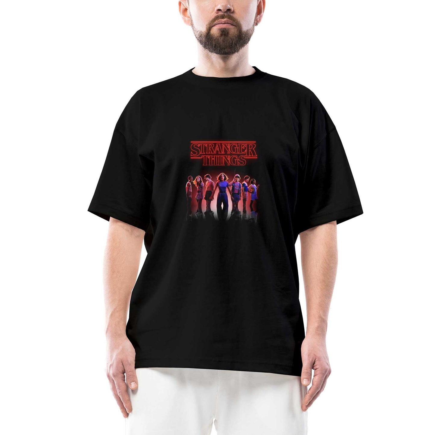 Stranger Things The New Oversize Siyah Tişört