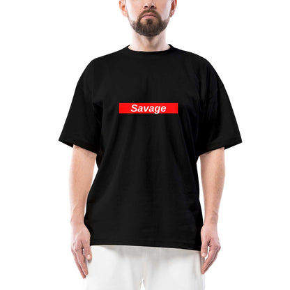 21 Savage Red Oversize Siyah Tişört