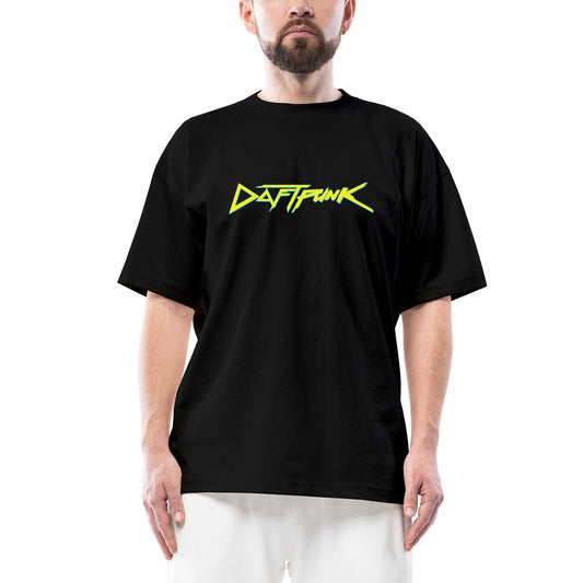Daft Punk Logo Oversize Siyah Tişört
