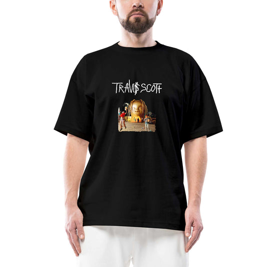 Travis Scott Oversize Siyah Tişört