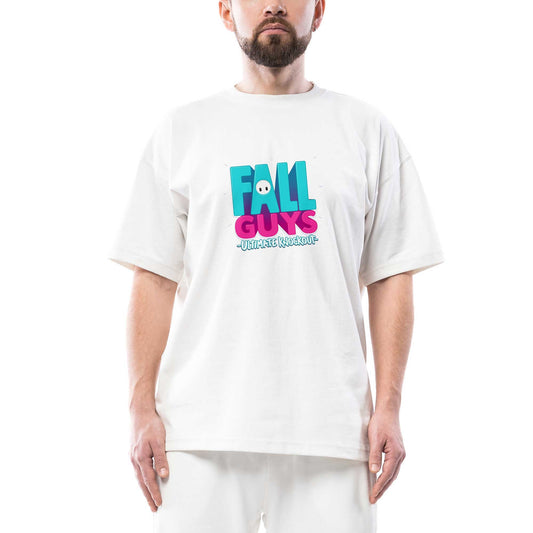 Fall Guys Oversize Beyaz Tişört