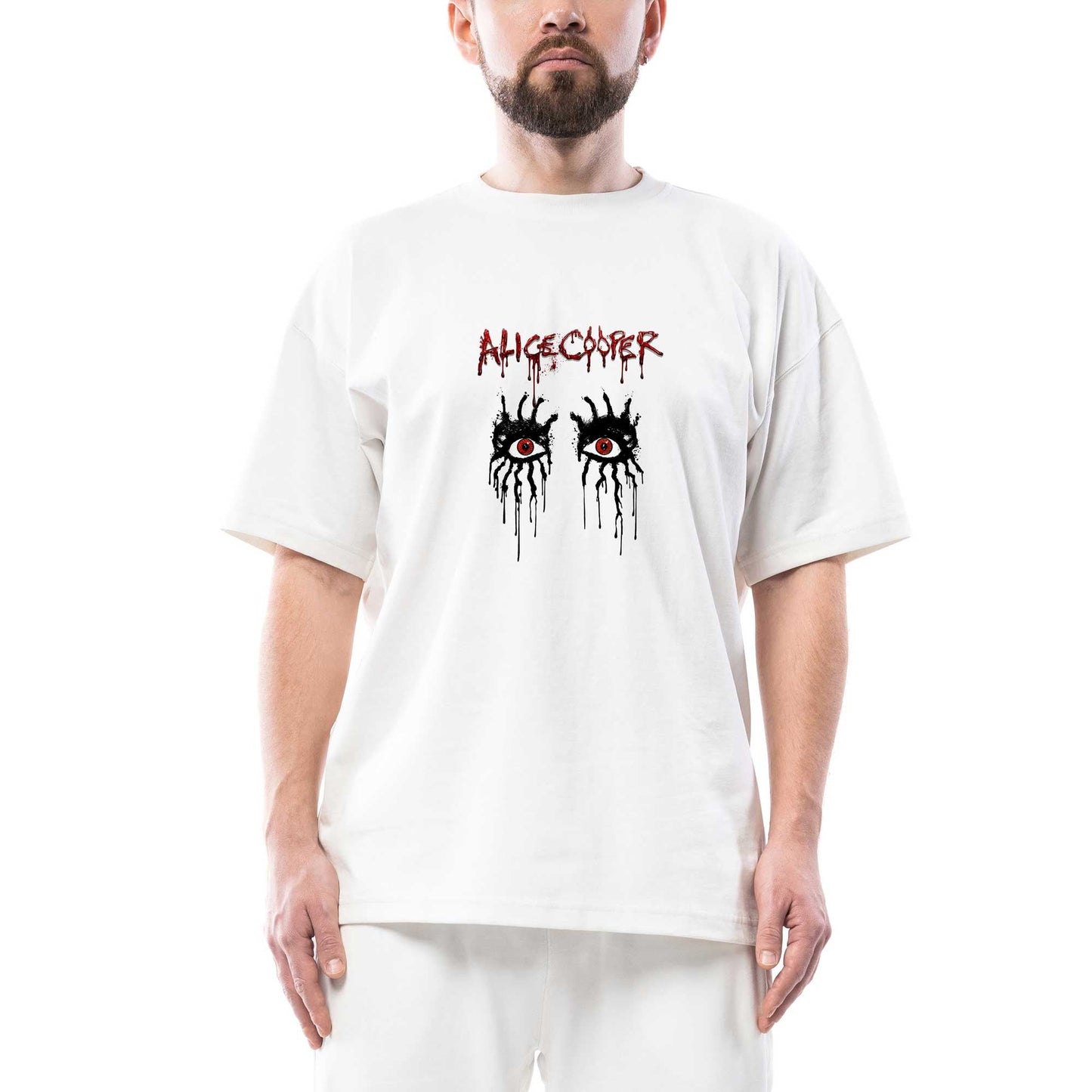 Alice Cooper Eyes Oversize Beyaz Tişört