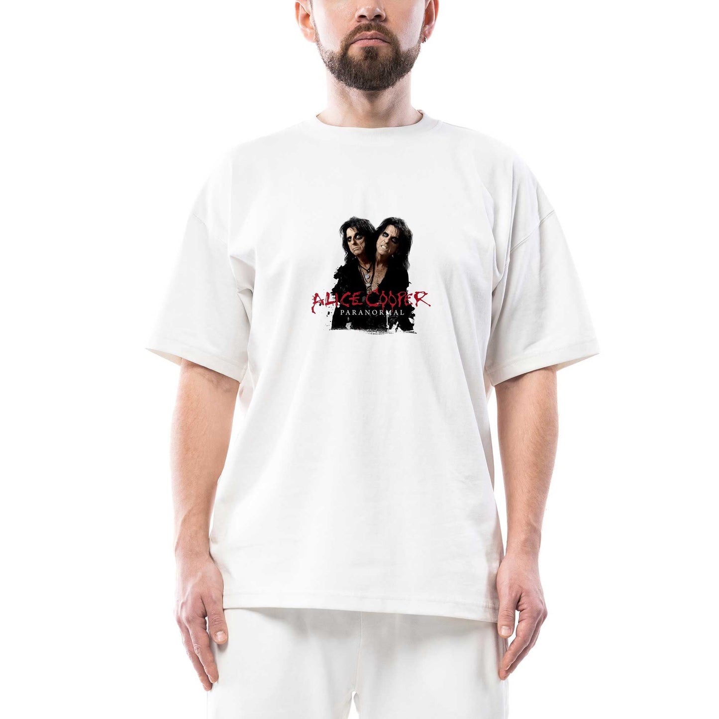 Alice Cooper Paranormal Oversize Beyaz Tişört