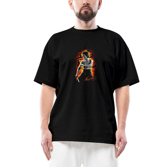 Bruce Lee Dragon Fire Oversize Siyah Tişört