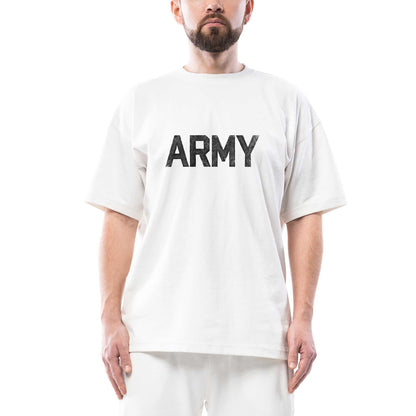 Army Oversize Beyaz Tişört