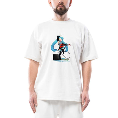 Future Tone Hatsune Miku Oversize Beyaz Tişört