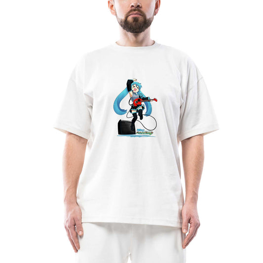 Future Tone Hatsune Miku Oversize Beyaz Tişört