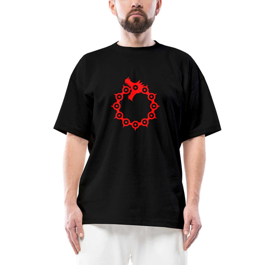 Seven Deadly Sins Dragon Sin Oversize Siyah Tişört