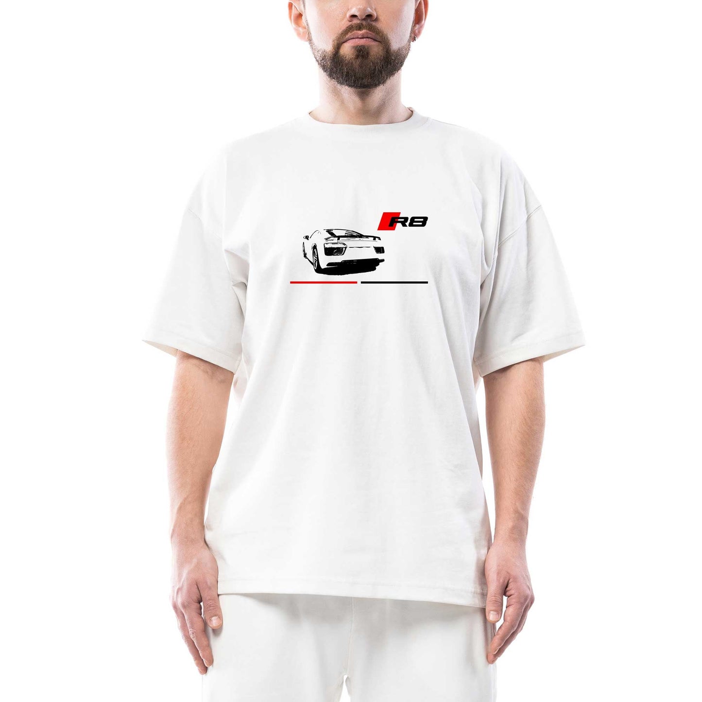 Audi R8 Oversize Beyaz Tişört