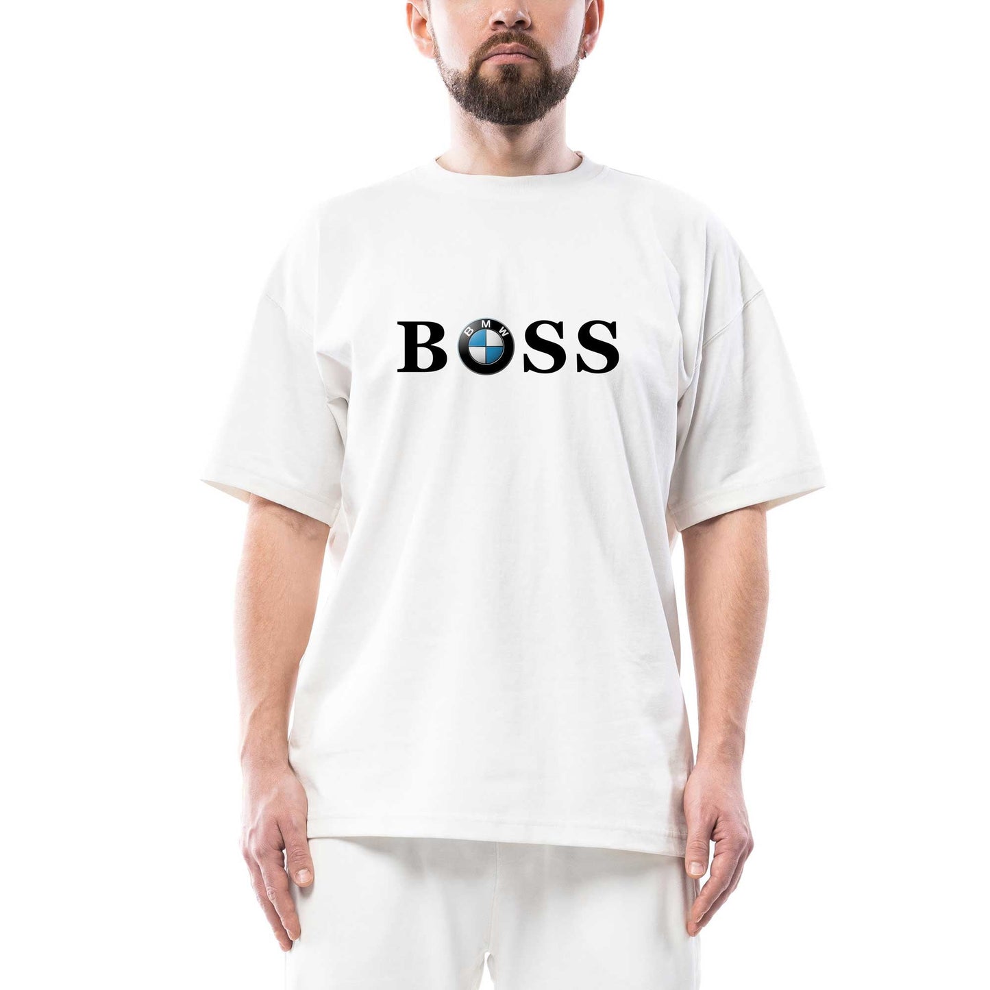BMW Boss Oversize Beyaz Tişört