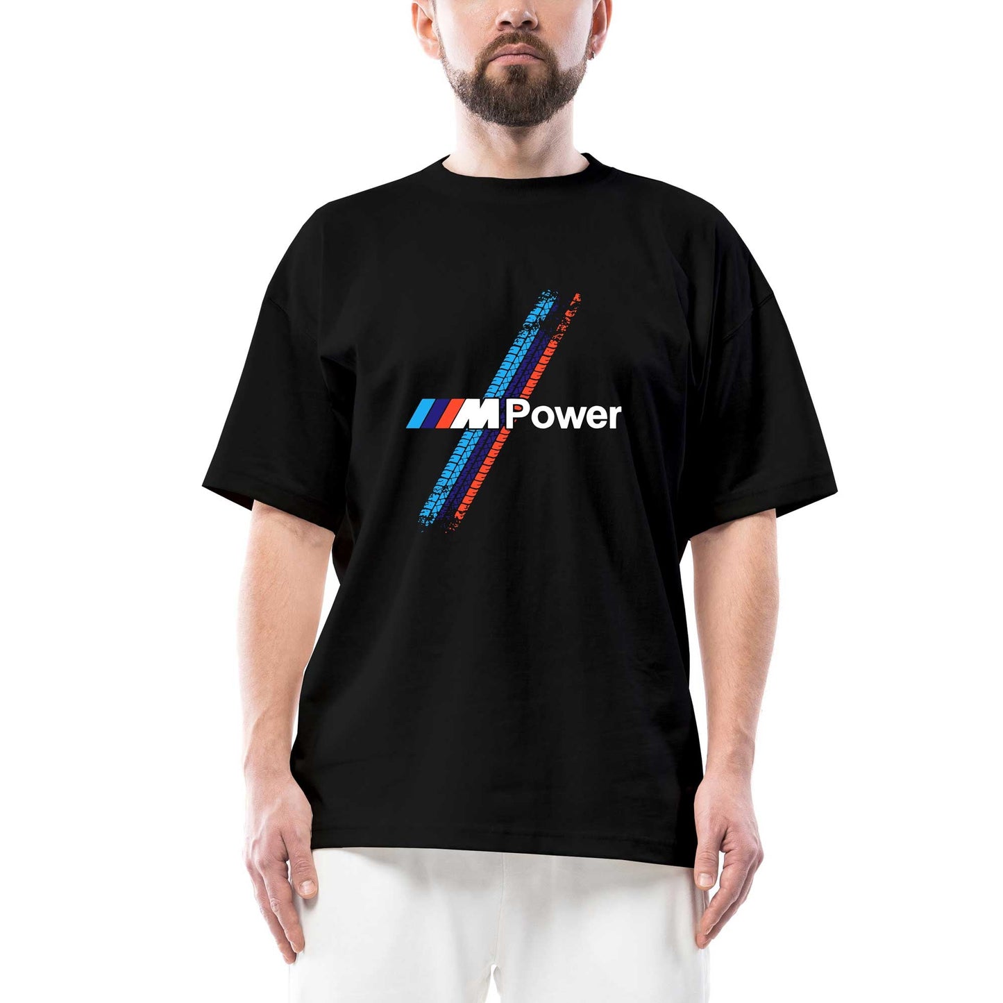 BMW M Power Tyres Oversize Siyah Tişört