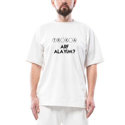 Arf Alayım Oversize Beyaz Tişört