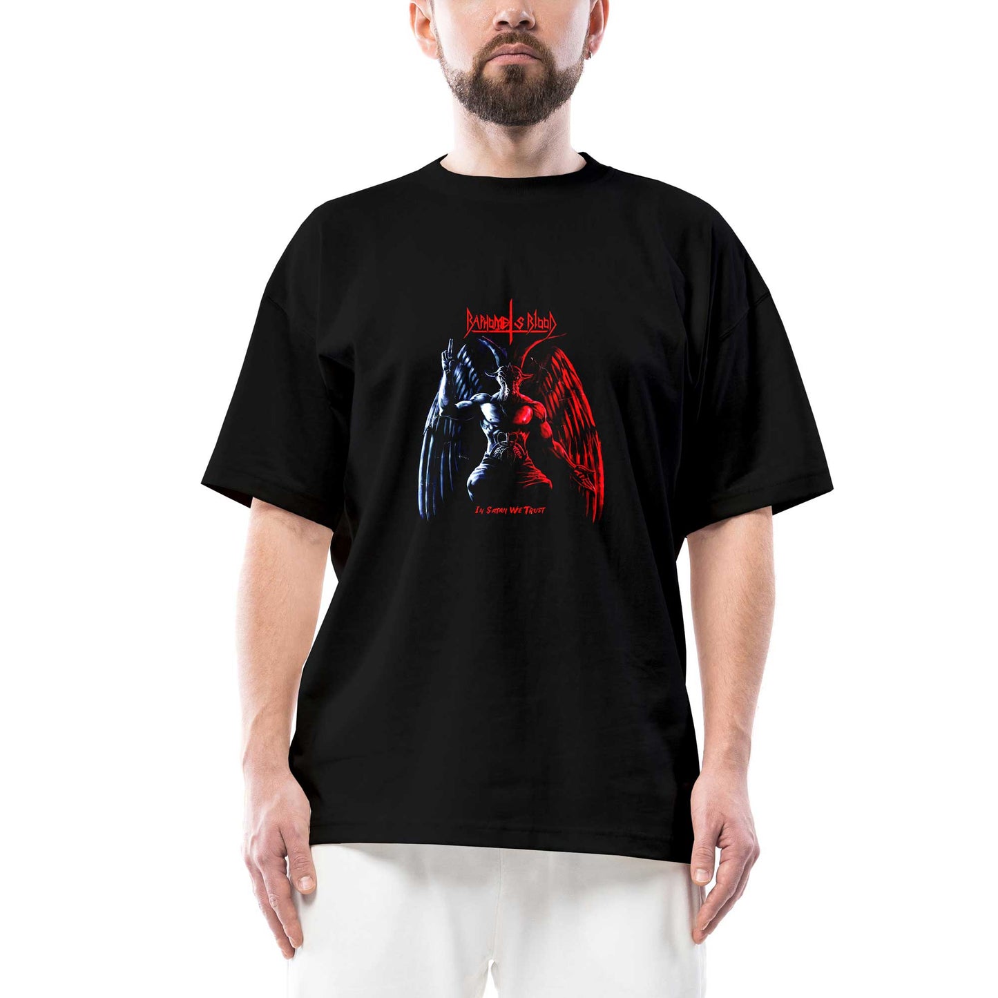 Baphomet is Blood Oversize Siyah Tişört