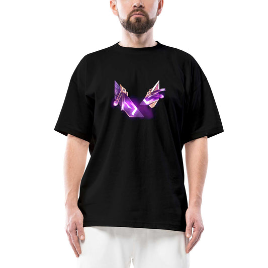 Valorant Reyna Logo Oversize Siyah Tişört