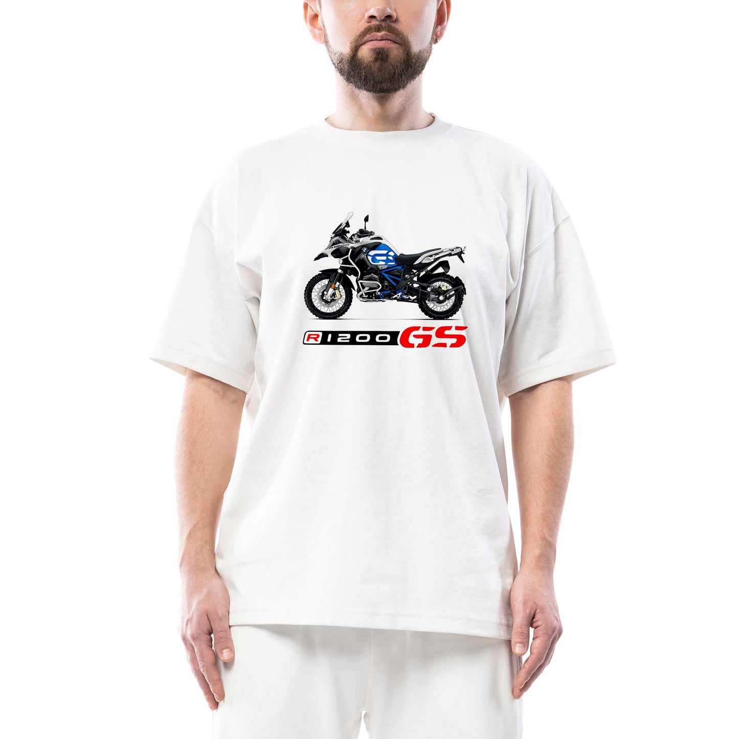 BMW R1200GS Oversize Beyaz Tişört
