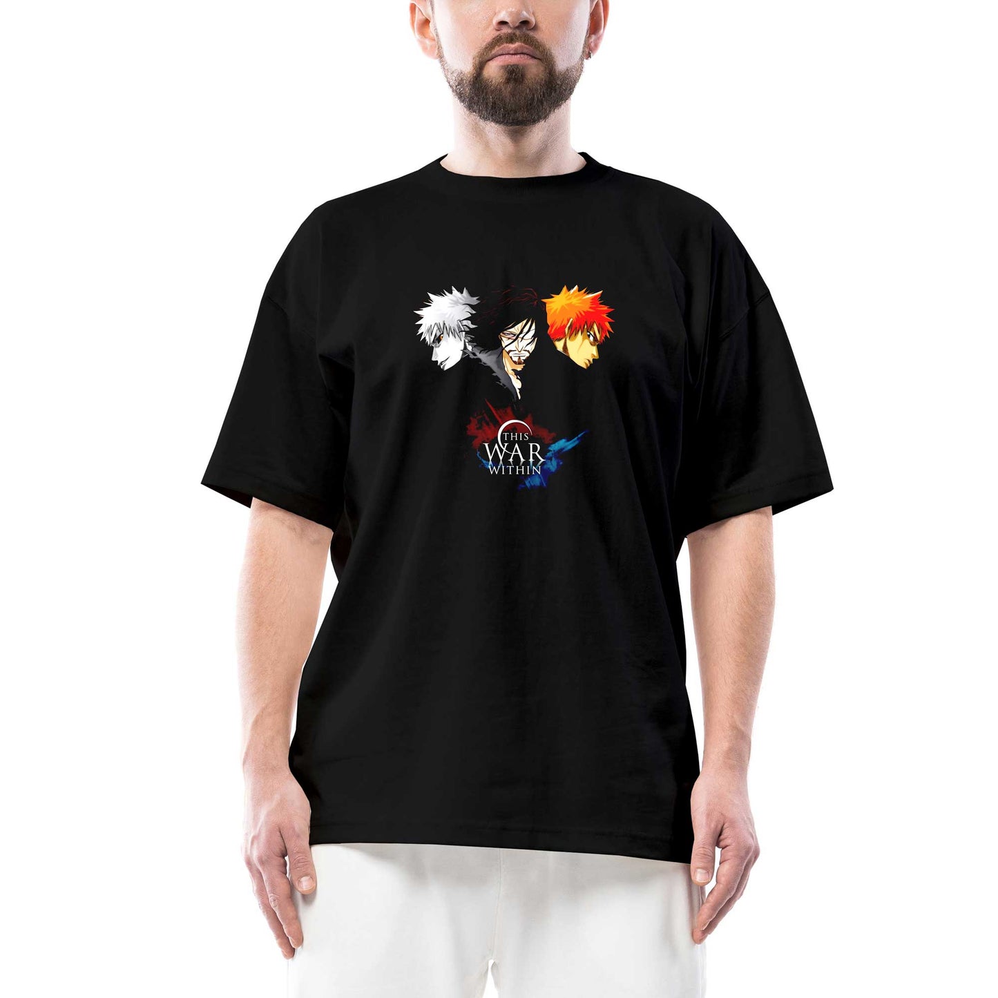 Bleach This War Within Oversize Siyah Tişört
