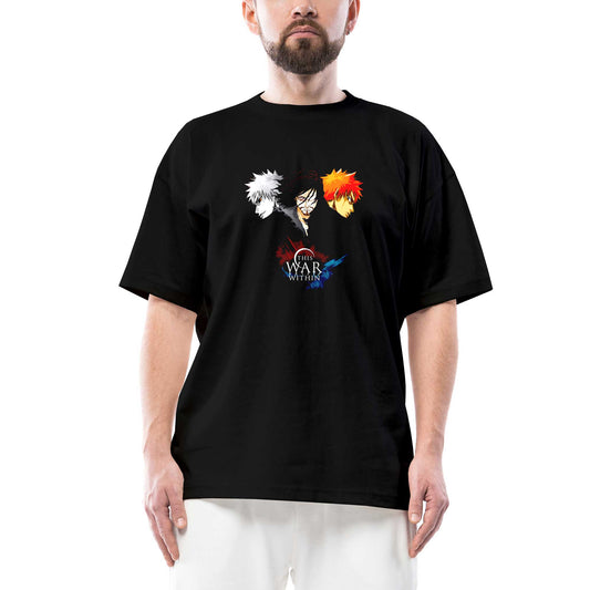 Bleach This War Within Oversize Siyah Tişört