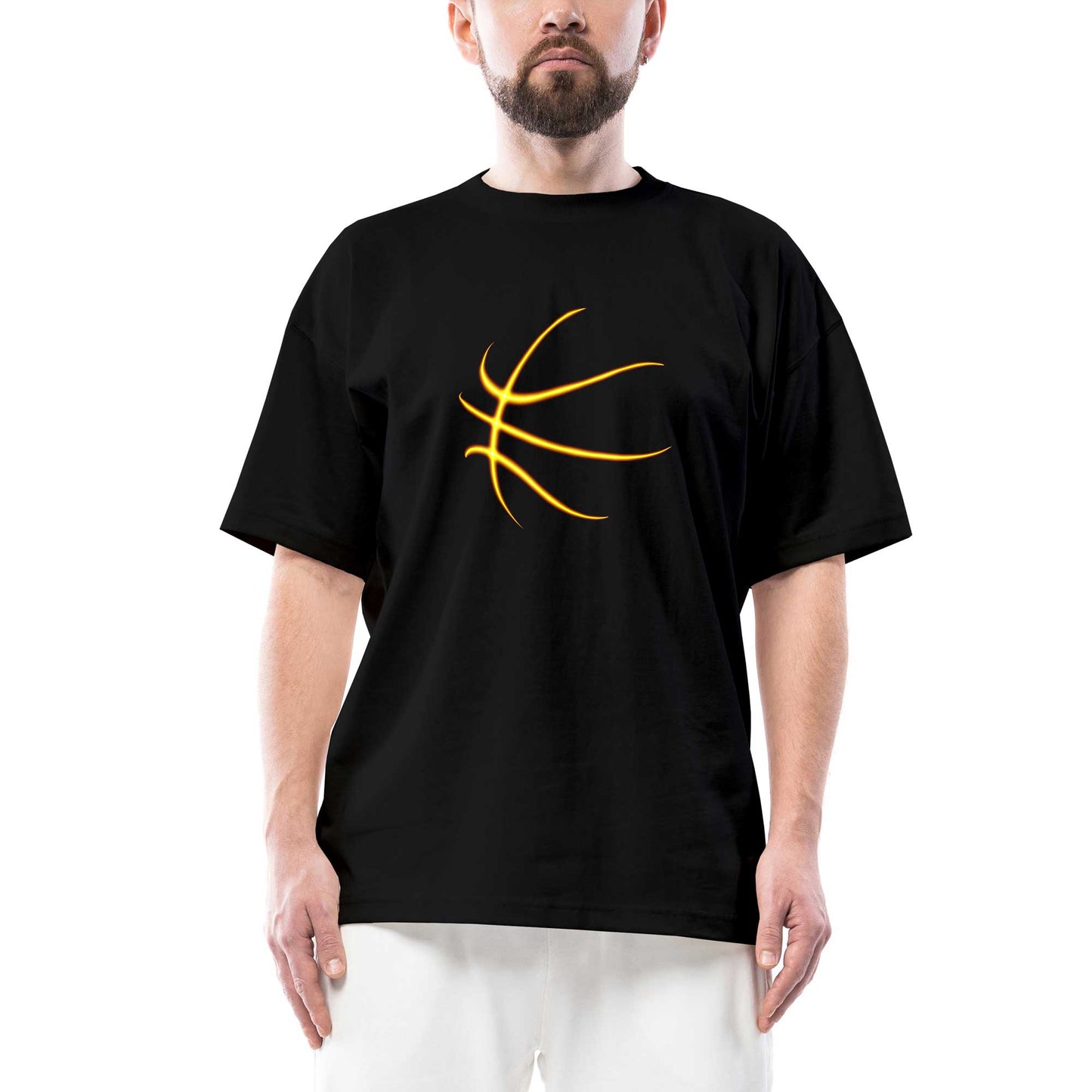 Basketbol Neon Oversize Siyah Tişört