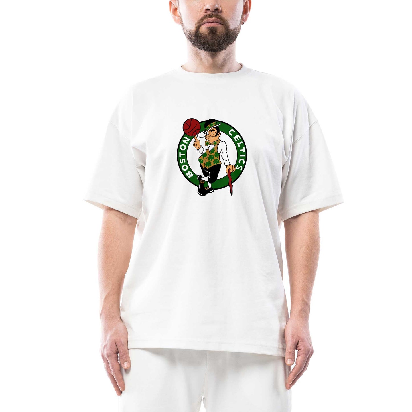 Boston Celtic Beyaz Oversize Beyaz Tişört