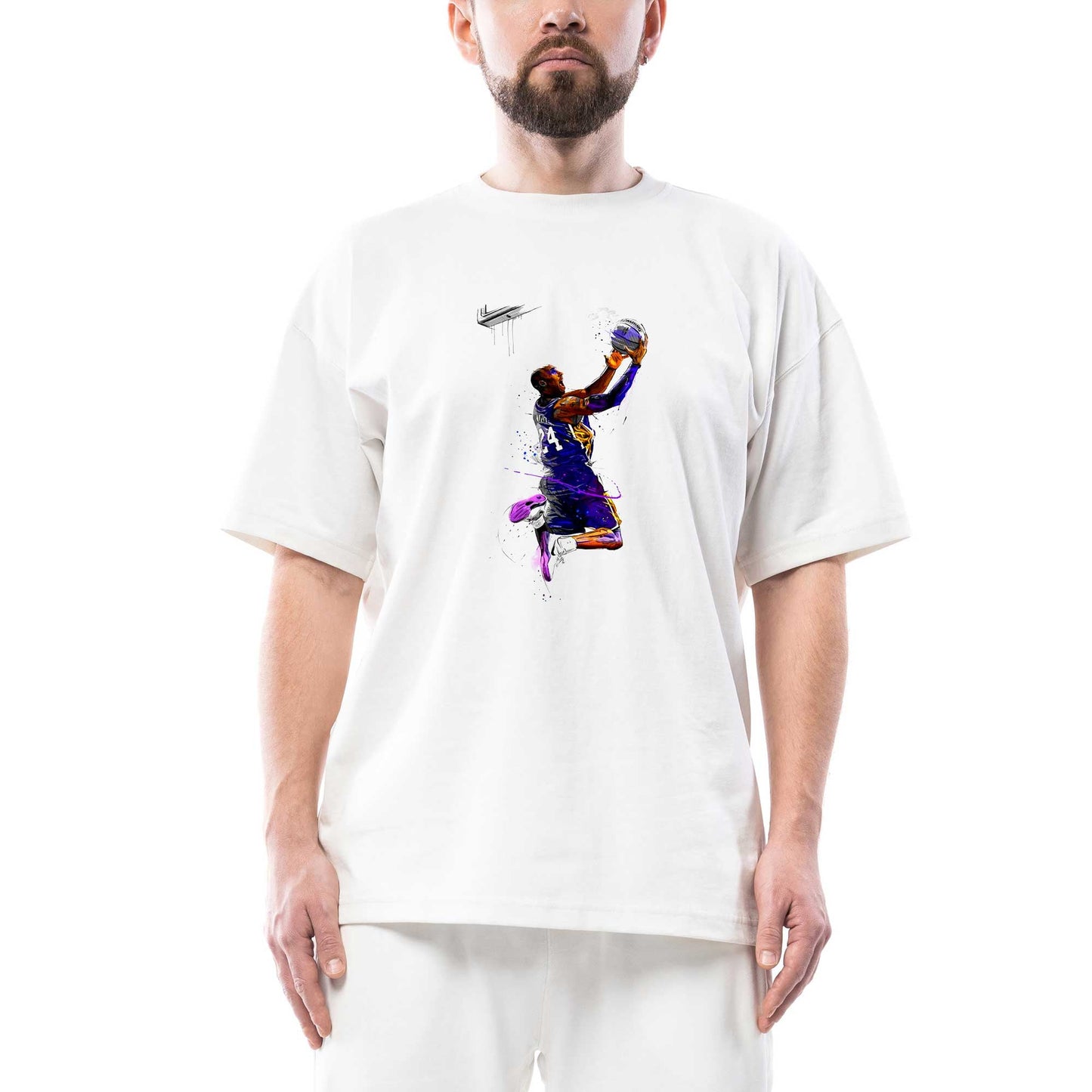 Kobe Bryant Slam Dunk Oversize Beyaz Tişört