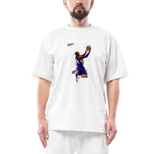 Kobe Bryant Slam Dunk Oversize Beyaz Tişört