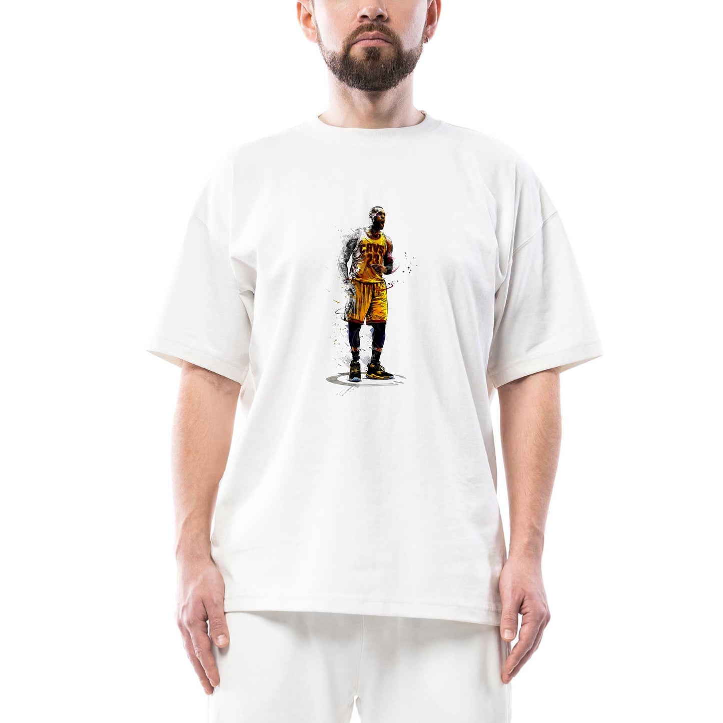 Lebron James Cavs 23 Oversize Beyaz Tişört