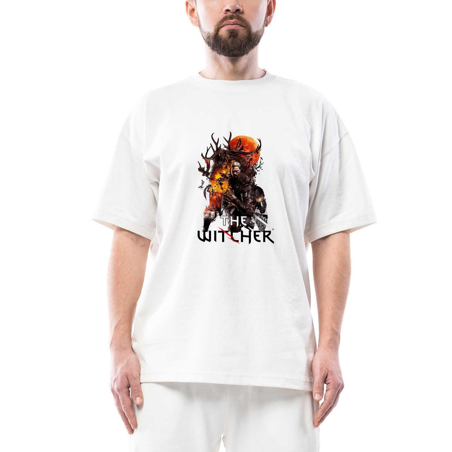 The Witcher Season 2 Geralt Burn Oversize Beyaz Tişört