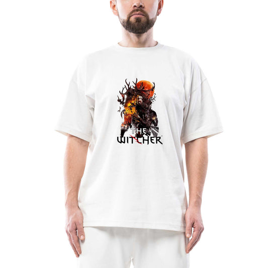 The Witcher Season 2 Geralt Burn Oversize Beyaz Tişört